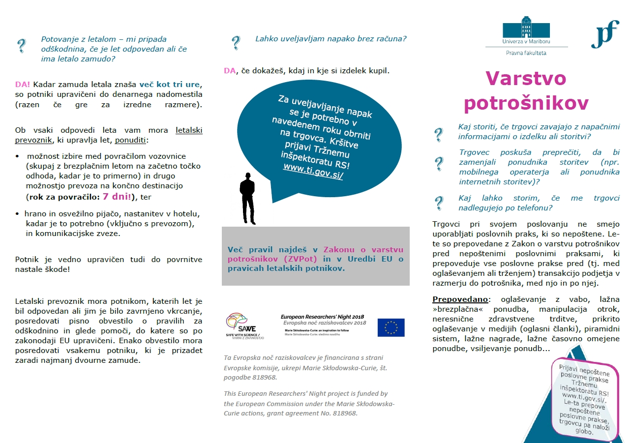 Nepoznavanje prava škoduje - obišči nas v Europarku, v petek, 28.9.2018