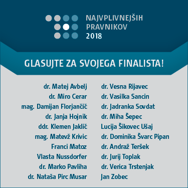 10 najvplivnejših pravnikov leta 2018 - oddaj svoj glas!