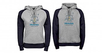 HOODIE TEE JAYS - siv z modrimi rokavi