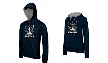 HOODIE KARIBAN - v modri barvi s sivo notranjostjo kapuce