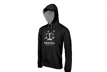 HOODIE KARIBAN - v črni barvi s sivo notranjostjo kapuce