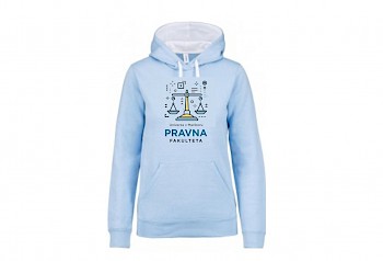 HOODIE KARIBAN - v svetlo modri barvi z belo notranjostjo kapuce