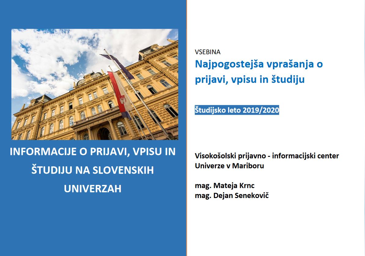 Najpogostejša vprašanja o vpisu in prijavi v dodiplomske programe za štud. leto 2019/2020