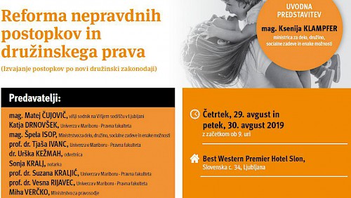 Posvet Reforma nepravdnih postopkov in družinskega prava Posvet Reforma nepravdnih postopkov in družinskega prava