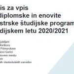 Objavljen je RAZPIS za VPIS v DODIPLOMSKE štud. programe za štud. leto 2020/2021 - Slika 1