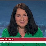 Prof. dr. Janja Hojnik v Odmevih o priložnostih in pasteh slovenskega predsedovanja Svetu Evropske unije, 1. julija 2021 - Slika 1