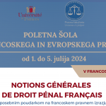 Vabilo – Poletna šola francoskega in evropskega prava - Slika 1
