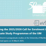 Announcing the 2025/2026 Call for Enrolment in Postgraduate Study Programmes of the UM - Slika 1