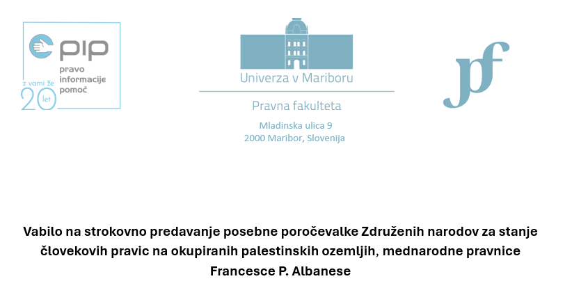Logotipi Zavoda PIP in Pravne fakultete Univerze v Mariboru z naslovom predavanja