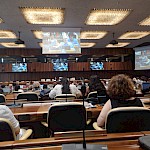 Pogled na glavno dvorano, kjer je potekala konferenca