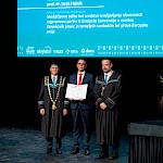 Z leve proti desni: rektor UM, prof. dr. Zdravko Kačič, dr. Jure Jakšič in dekan PF UM, red. prof. dr. Tomaž Keresteš
