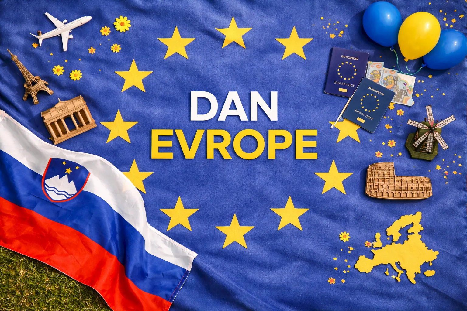 Simbolična fotografija Dan Evrope ustvarjena z UI Simbolična fotografija Dan Evrope ustvarjena z UI