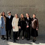 Člani ekipe Aljaž Kirbiš, Janina Drolc, Rina Pšunder, Lorena Topolovec, Maša Pogorelec z mentorico asist. Lino Burkelc Juras