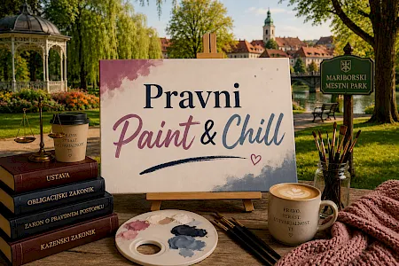 Naslov dogodka na slikarskem platnu, umeščeno v mestni park