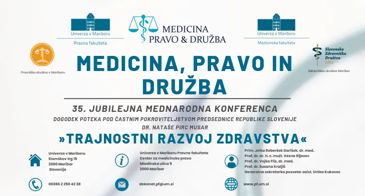 Plakat o konferenci Medicina pravo in družba 2026